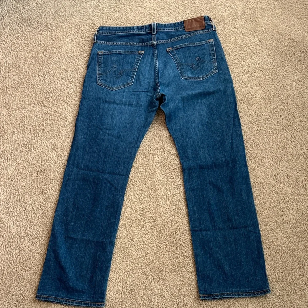 Ag Adriano Goldschmmied Men's Protege Blue Straight Jeans 34W 34L - Picture 5 of 6